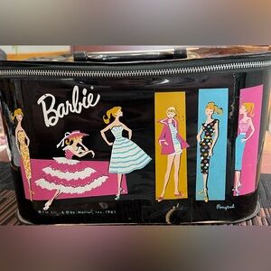 Vintage 1961 Barbie Black vinyl Carrying Case
